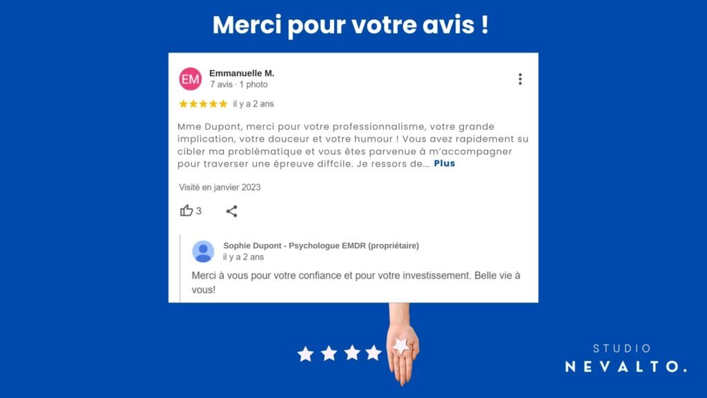 Merci pour votre avis page google psychologues